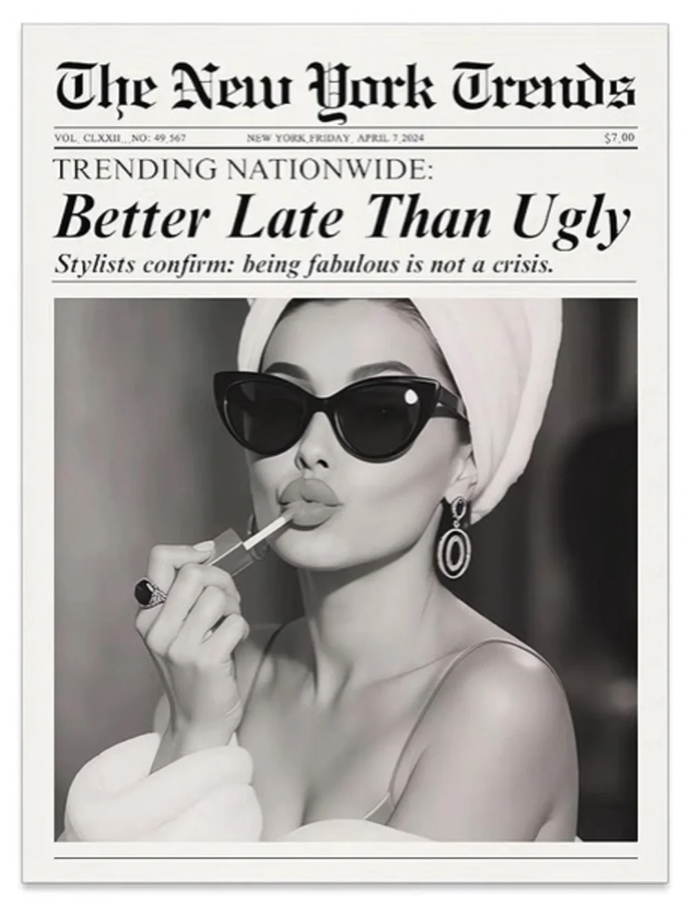 Vintage Black & White Fashion New York Magazine Wall Art